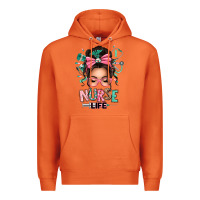 Carrot afro messy bun nurse life Premium Hoodie - texasbilliewilder