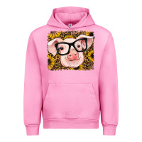 Fuchsia Pink sunflowers pig Urban Hoodie - RanaPortraitStore