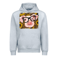 Heather Grey sunflowers pig Urban Hoodie - RanaPortraitStore