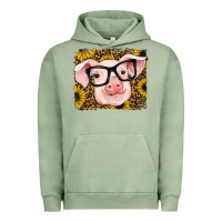 Pigment Oil Green sunflowers pig Urban Hoodie - RanaPortraitStore