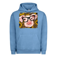 Pigment Pebble Blue sunflowers pig Urban Hoodie - RanaPortraitStore