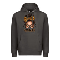 Smoke caucasian leopard messy bun mom life Premium Hoodie - texasbilliewilder