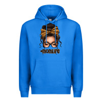True Royal caucasian leopard messy bun mom life Premium Hoodie - texasbilliewilder