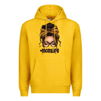 Lemon caucasian leopard messy bun mom life Premium Hoodie - texasbilliewilder