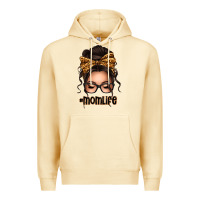 Pina Colada caucasian leopard messy bun mom life Premium Hoodie - texasbilliewilder