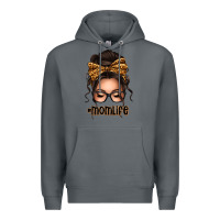 Rock caucasian leopard messy bun mom life Premium Hoodie - texasbilliewilder