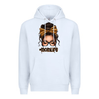 White caucasian leopard messy bun mom life Premium Hoodie - texasbilliewilder