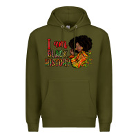 Army Green I am black history Premium Hoodie - Zillion Design Studio