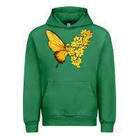 Emerald flowers and childhood cancer ribbon butterfly Urban Hoodie - texasbilliewilder