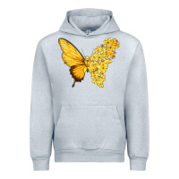 Heather Grey flowers and childhood cancer ribbon butterfly Urban Hoodie - texasbilliewilder