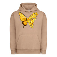 Pigment Burro flowers and childhood cancer ribbon butterfly Urban Hoodie - texasbilliewilder