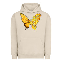 Pigment French Oak flowers and childhood cancer ribbon butterfly Urban Hoodie - texasbilliewilder