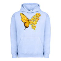 Pigment Grape Ice flowers and childhood cancer ribbon butterfly Urban Hoodie - texasbilliewilder
