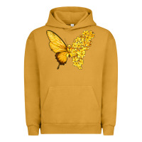 Pigment Peanut Butter flowers and childhood cancer ribbon butterfly Urban Hoodie - texasbilliewilder