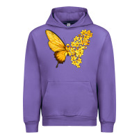 Tulip flowers and childhood cancer ribbon butterfly Urban Hoodie - texasbilliewilder