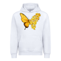 Flowers And Childhood Cancer Ribbon Butterfly Urban Hoodie | Teevron