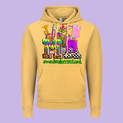 Mardi Gras Ma Medical Assistant Vintage Hoodie Designed By Adodesignshop
