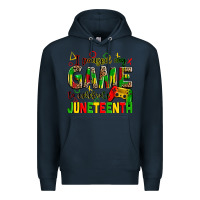 Navy I paused my game to celebrate Juneteenth Premium Hoodie - Zillion Design Studio