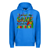 True Royal I paused my game to celebrate Juneteenth Premium Hoodie - Zillion Design Studio