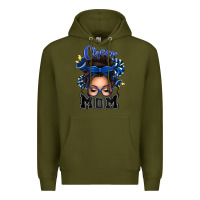 Army Green cheer mom messy bun Premium Hoodie - texasbilliewilder