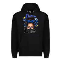 Black cheer mom messy bun Premium Hoodie - texasbilliewilder