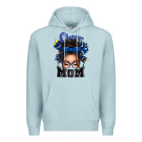 Blue Mist cheer mom messy bun Premium Hoodie - texasbilliewilder