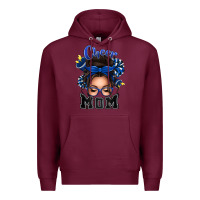 Burgundy cheer mom messy bun Premium Hoodie - texasbilliewilder