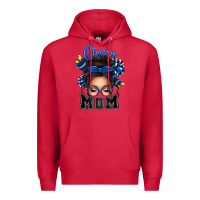Cardinal cheer mom messy bun Premium Hoodie - texasbilliewilder