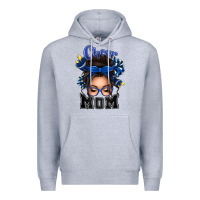 Heather Grey cheer mom messy bun Premium Hoodie - texasbilliewilder