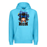 Ocean Blue cheer mom messy bun Premium Hoodie - texasbilliewilder