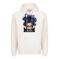 Pale Pink cheer mom messy bun Premium Hoodie - texasbilliewilder