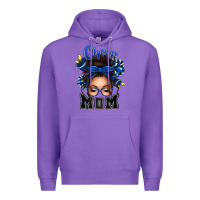 Purple cheer mom messy bun Premium Hoodie - texasbilliewilder