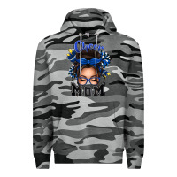 Slate Camo cheer mom messy bun Premium Hoodie - texasbilliewilder