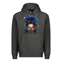 Charcoal Heather cheer mom messy bun Premium Hoodie - texasbilliewilder