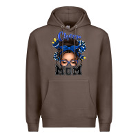 Coffee cheer mom messy bun Premium Hoodie - texasbilliewilder