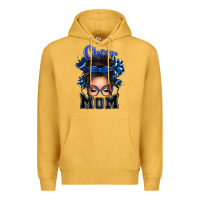 Mustard cheer mom messy bun Premium Hoodie - texasbilliewilder