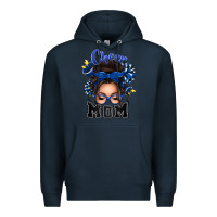 Navy cheer mom messy bun Premium Hoodie - texasbilliewilder