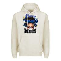Oatmeal Heather cheer mom messy bun Premium Hoodie - texasbilliewilder