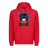 Red cheer mom messy bun Premium Hoodie - texasbilliewilder