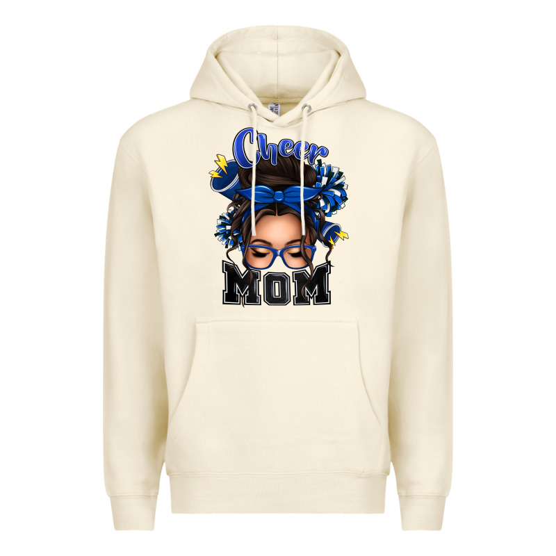 Cheer Mom Messy Bun Premium Hoodie by texasbilliewilder | Teevron
