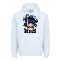 White cheer mom messy bun Premium Hoodie - texasbilliewilder