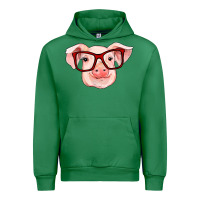 Emerald pig with red glasses Urban Hoodie - RanaPortraitStore