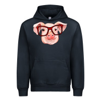 Navy pig with red glasses Urban Hoodie - RanaPortraitStore