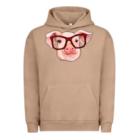 Pigment Burro pig with red glasses Urban Hoodie - RanaPortraitStore