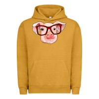 Pigment Peanut Butter pig with red glasses Urban Hoodie - RanaPortraitStore