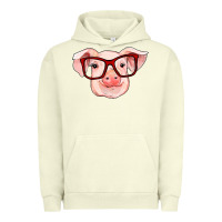 Pigment Pistachio pig with red glasses Urban Hoodie - RanaPortraitStore