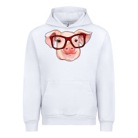 White pig with red glasses Urban Hoodie - RanaPortraitStore