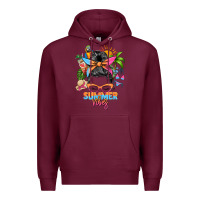 Burgundy summer vibes messy bun Premium Hoodie - Zillion Design Studio