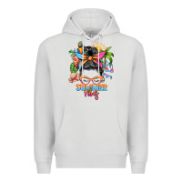 Dove Grey summer vibes messy bun Premium Hoodie - Zillion Design Studio