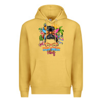 Antique Gold summer vibes messy bun Premium Hoodie - Zillion Design Studio
